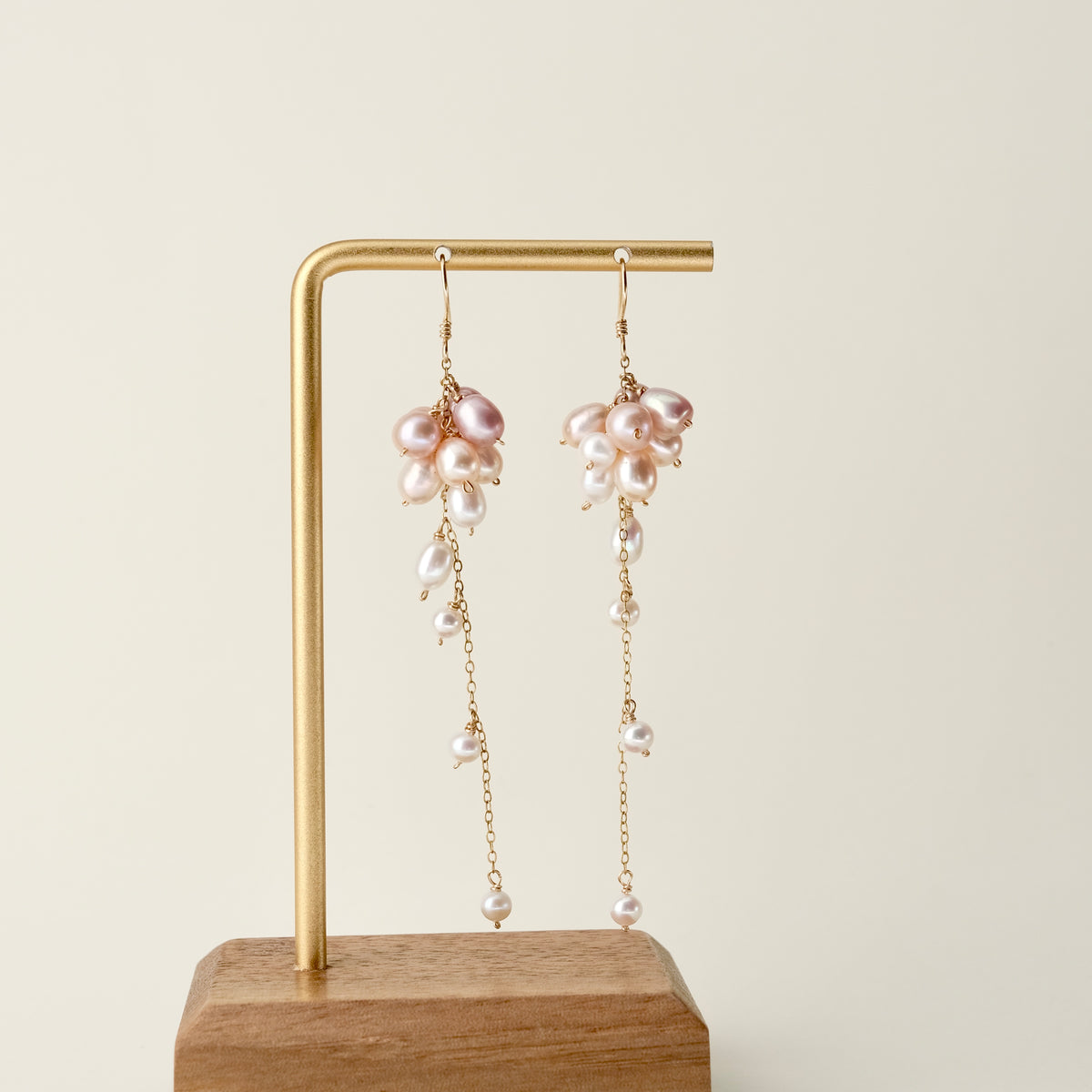 Multicolor freshwater pearl grape earrings