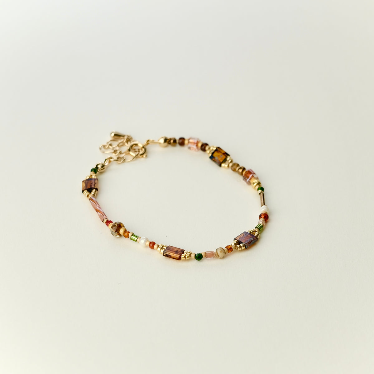 Gold double-strand braided bracelet