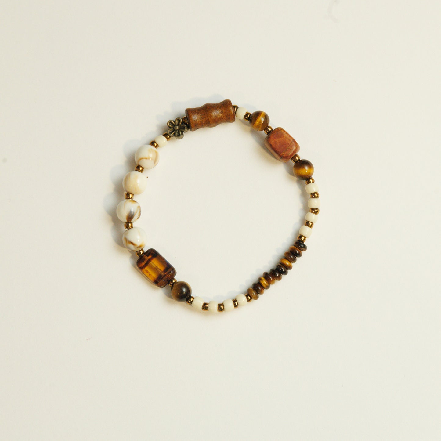 Handgemaakte Houten Kralenarmband