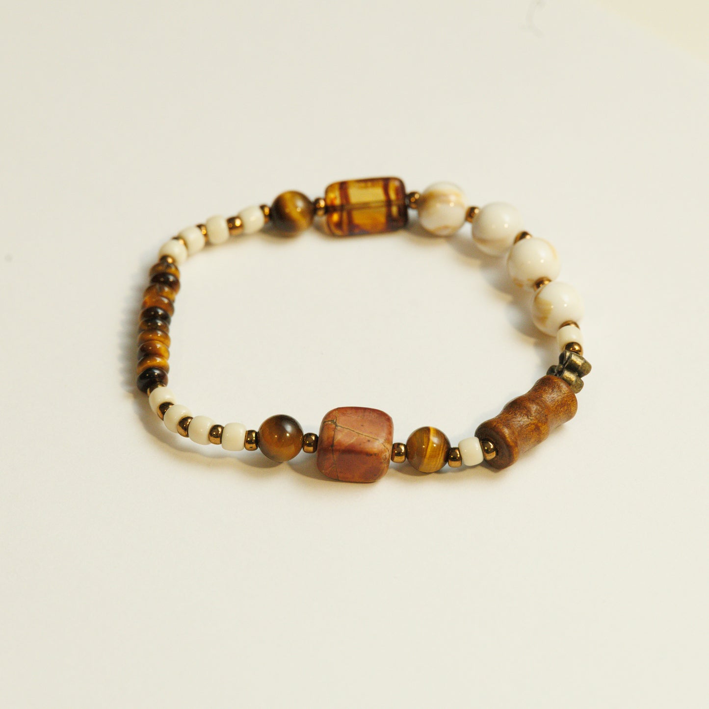 Handgemaakte Houten Kralenarmband