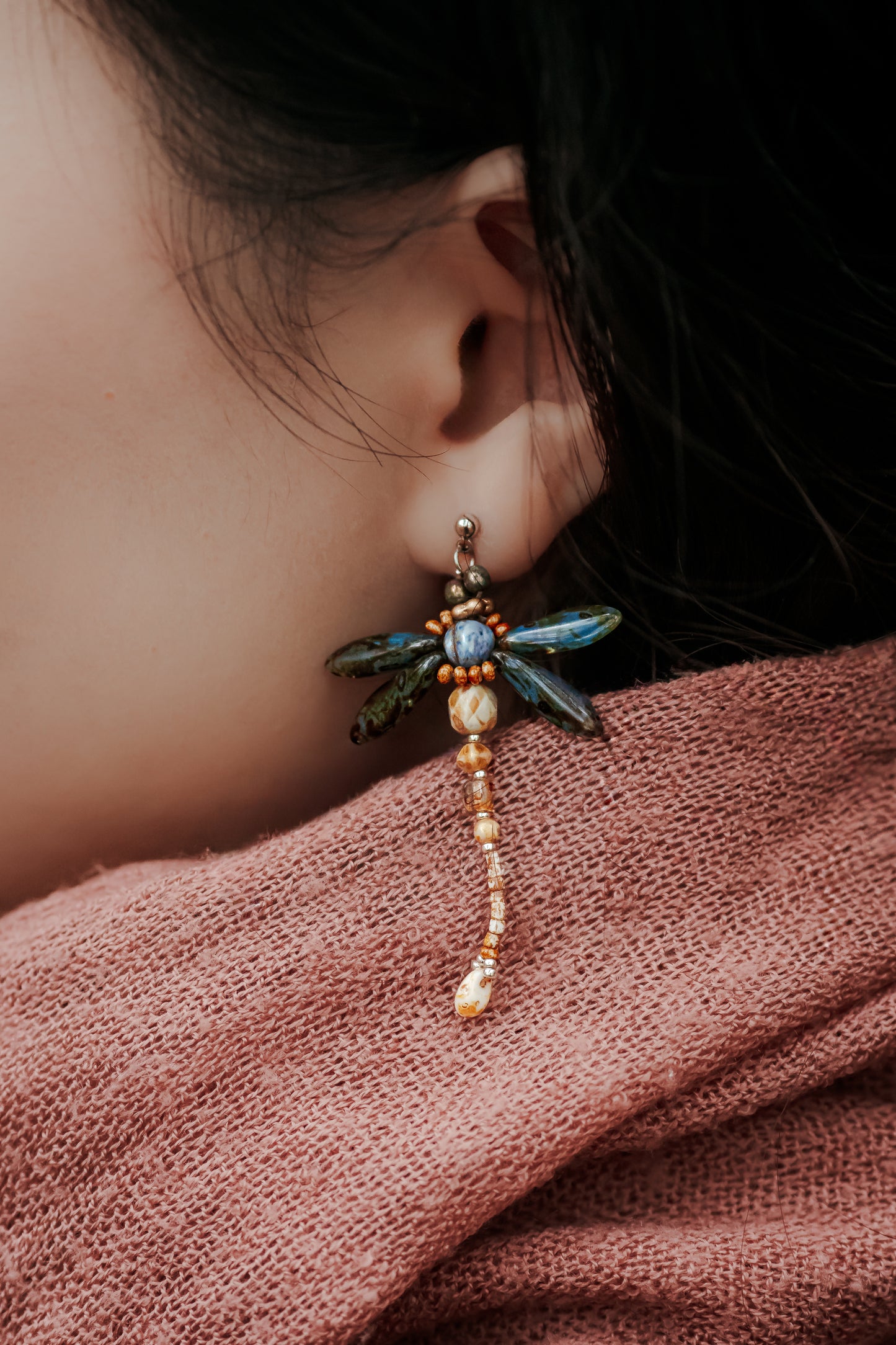 Handgemaakte Kralen Weeftechniek Libelle Oorbellen