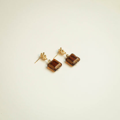 Handmade Ember Czech Glass Bead Earrings