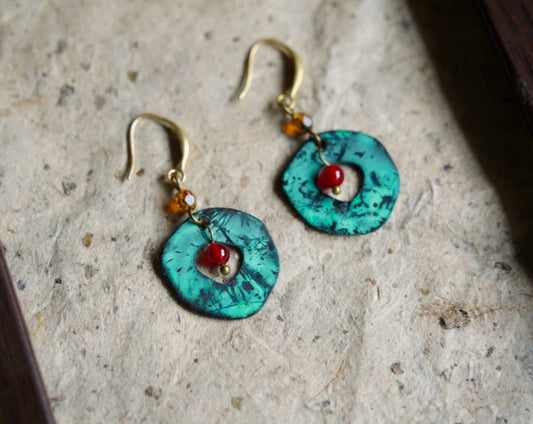 Oxidized Copper Earrings