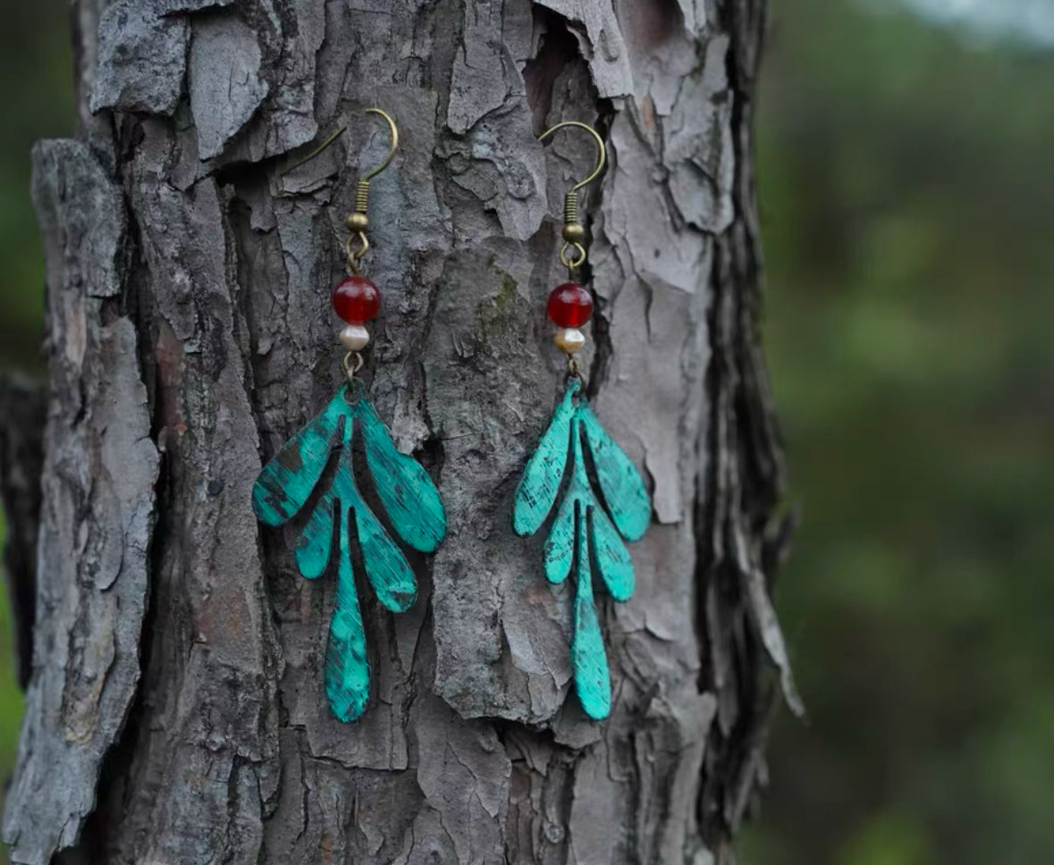 Oxidized Copper Earrings