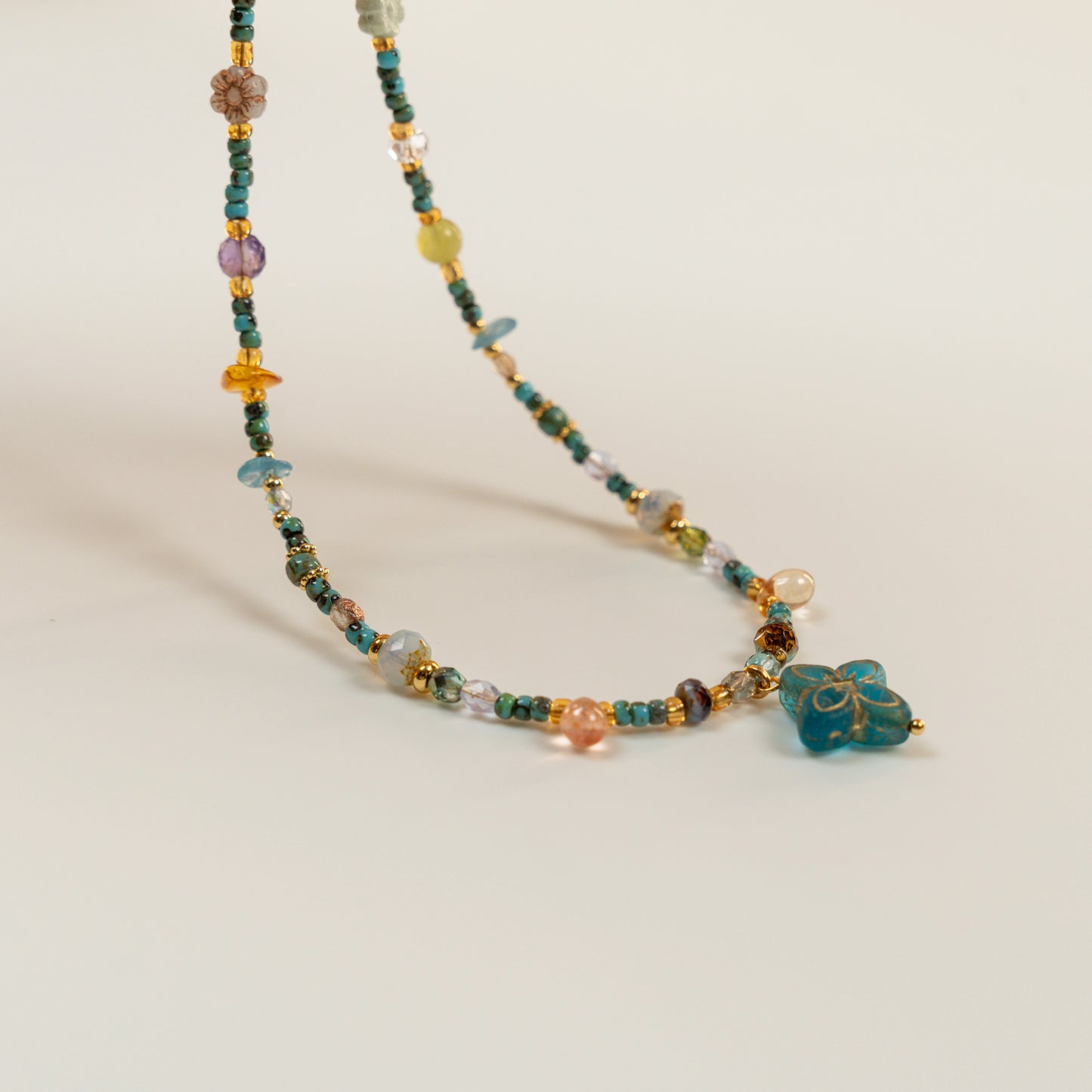 Kralenketting met klavertjevierkralen