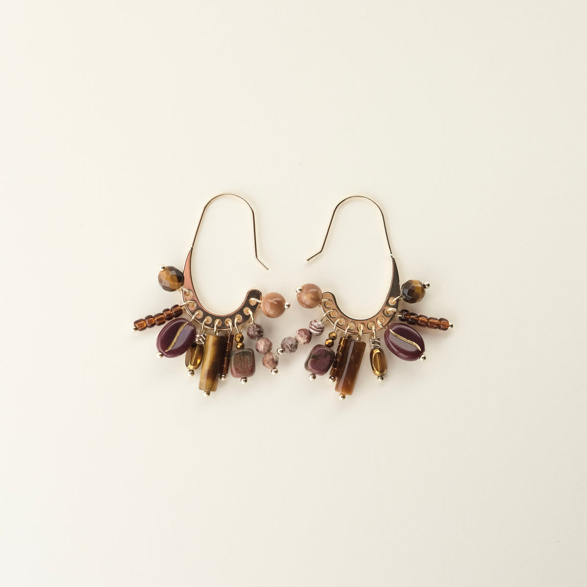 Tiger Eye Arc Earrings