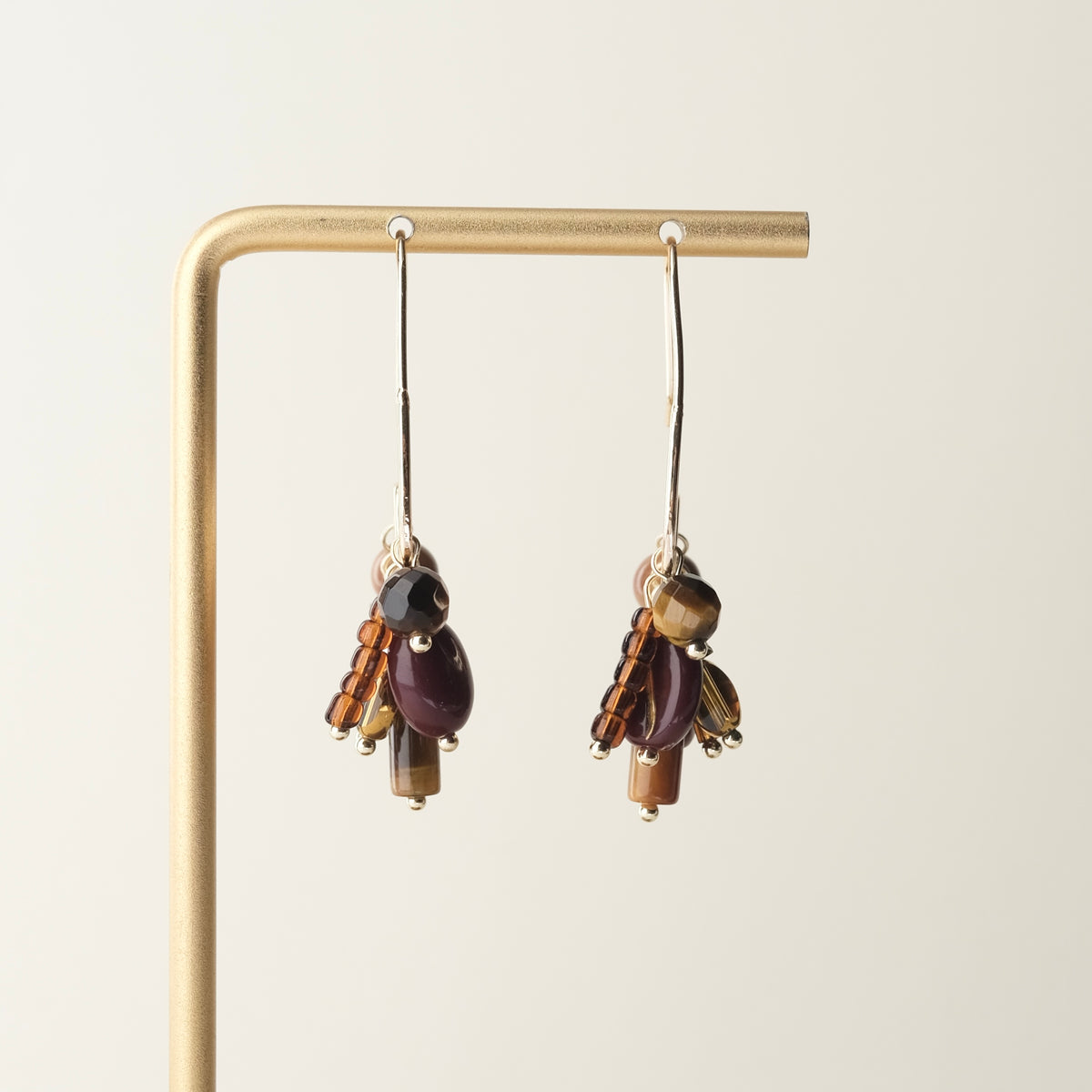 Tiger Eye Arc Earrings