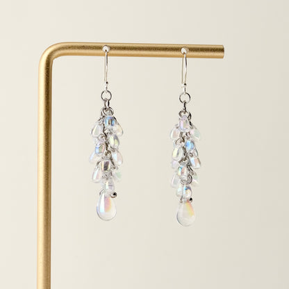 Iridescent glass grape earrings