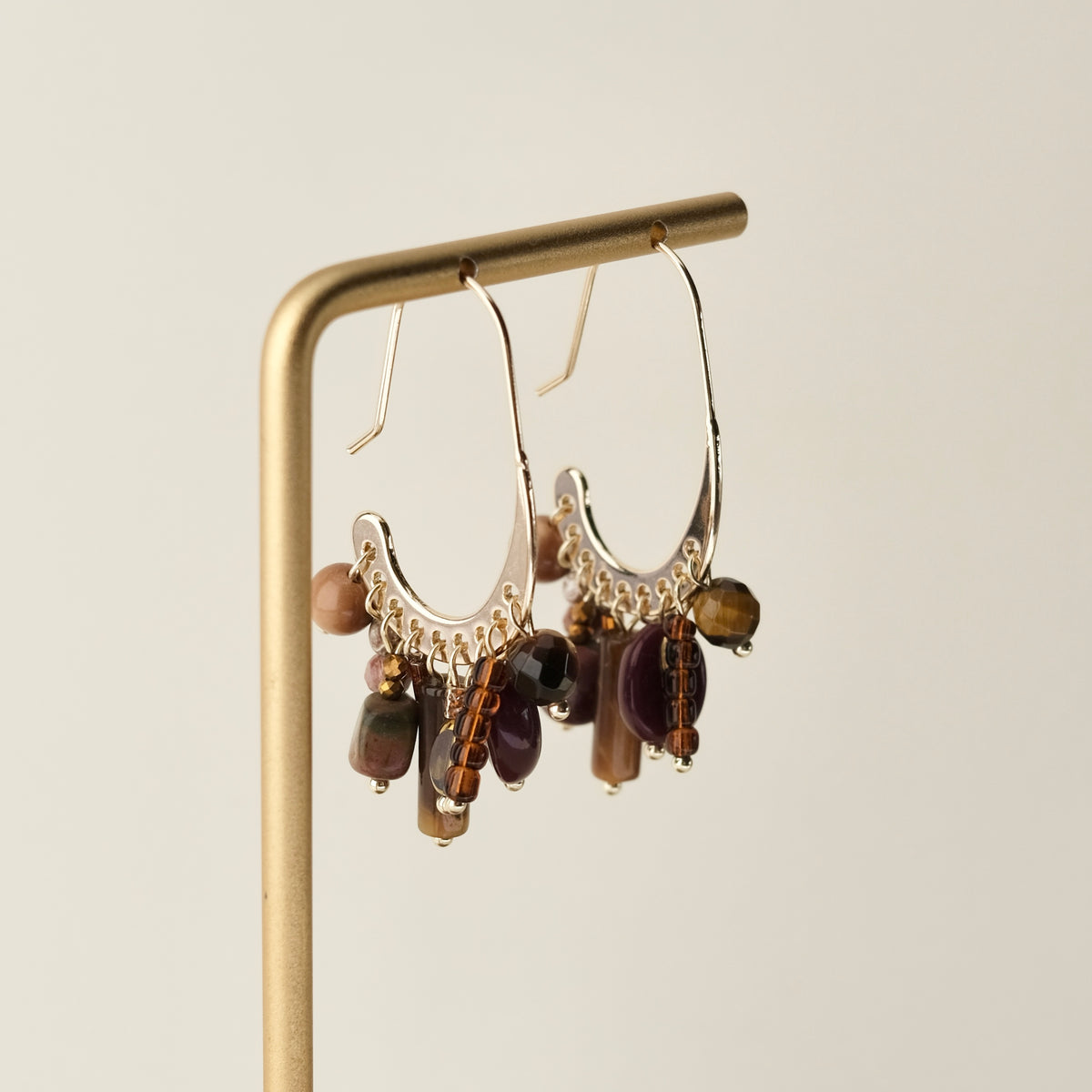 Tiger Eye Arc Earrings