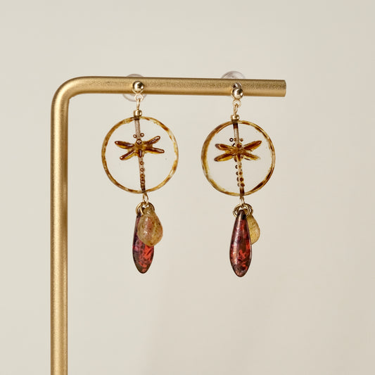 Czech glass dragonfly earrings