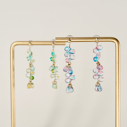 Multicolor teardrop long earrings