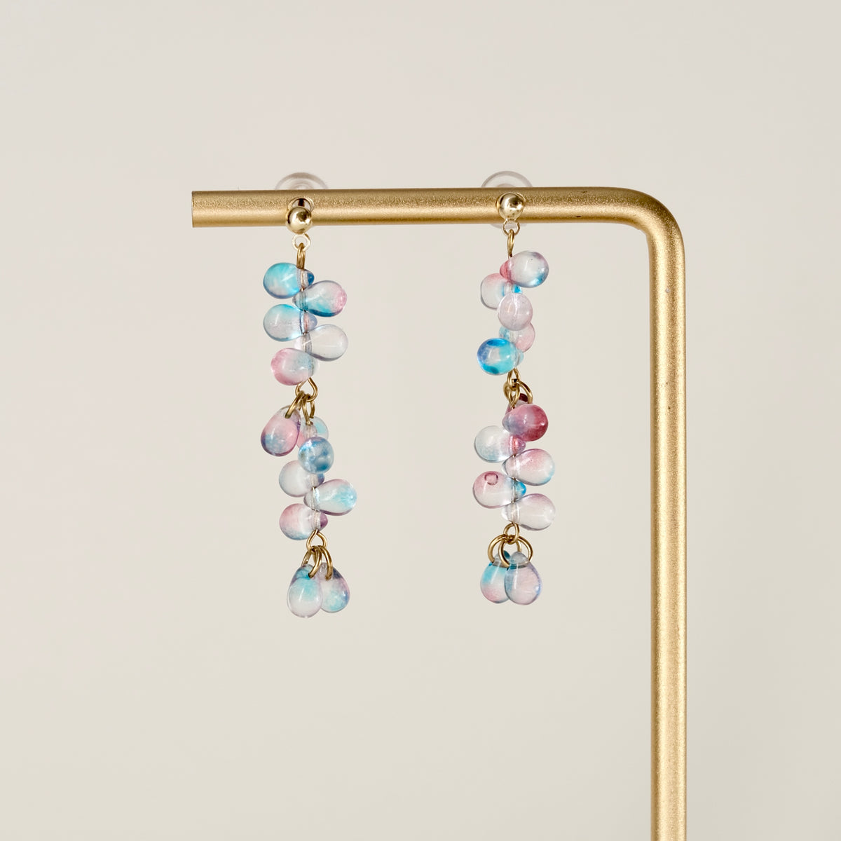 Multicolor teardrop long earrings