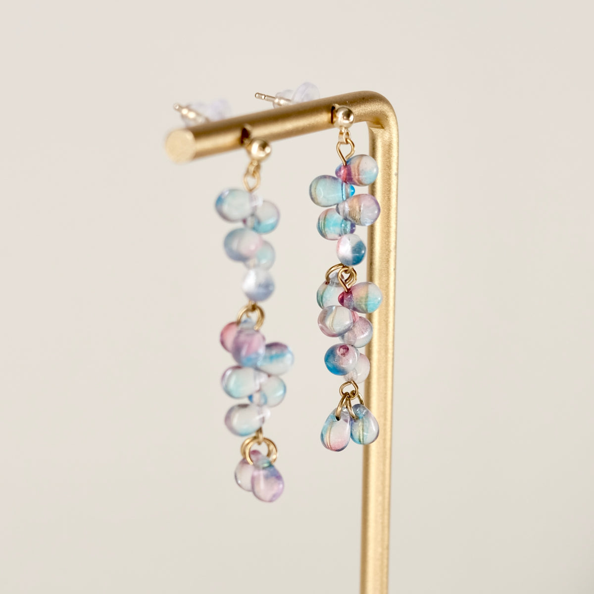Multicolor teardrop long earrings