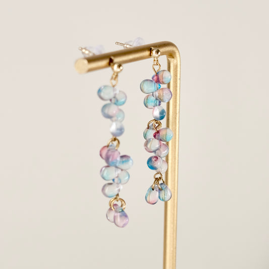 Multicolor teardrop long earrings