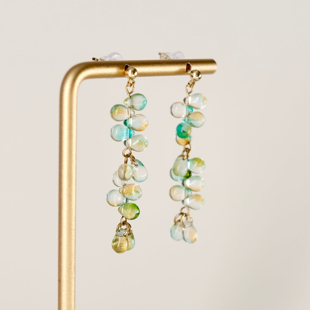 Multicolor teardrop long earrings