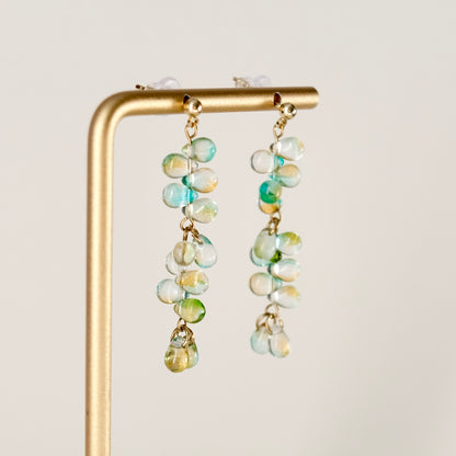 Multicolor teardrop long earrings