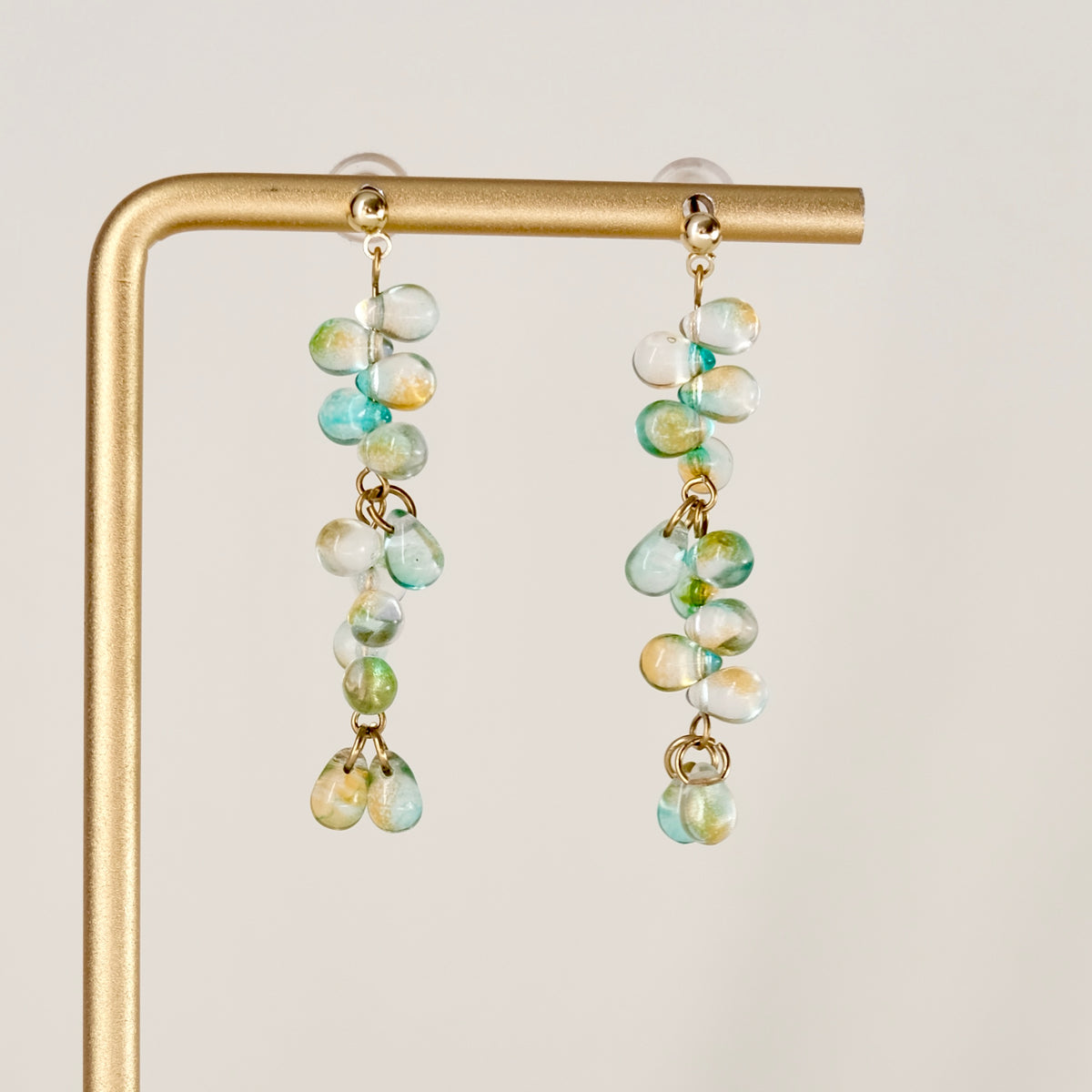Multicolor teardrop long earrings