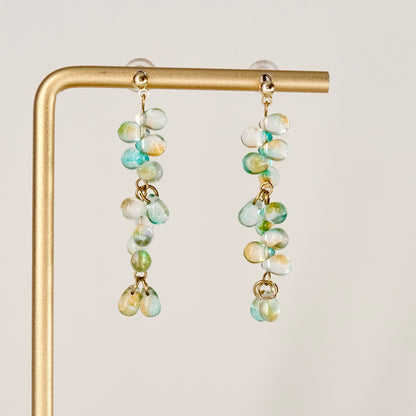Multicolor teardrop long earrings