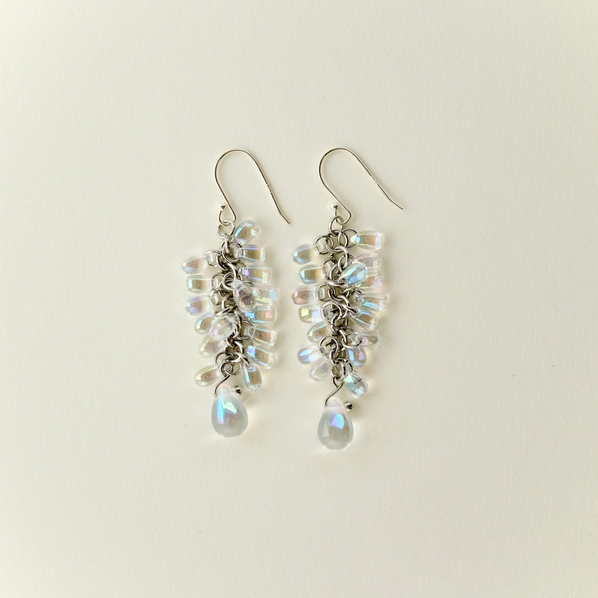 Iridescent glass grape earrings