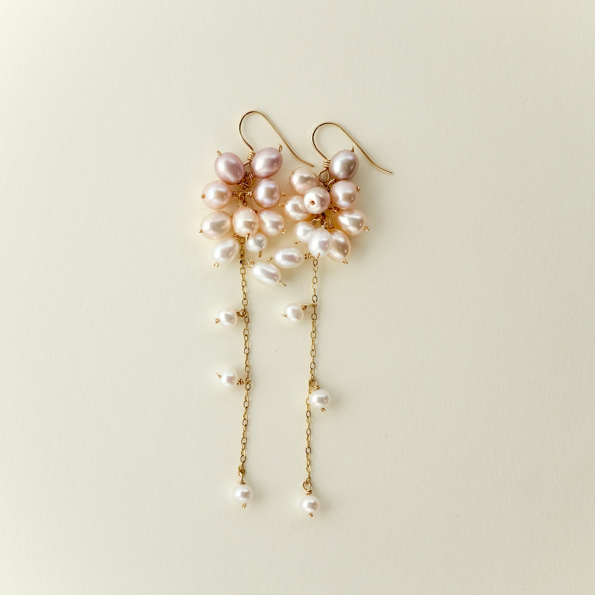 Multicolor freshwater pearl grape earrings