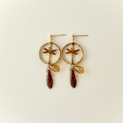 Czech glass dragonfly earrings