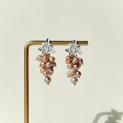 Osmanthus grape freshwater pearl earrings