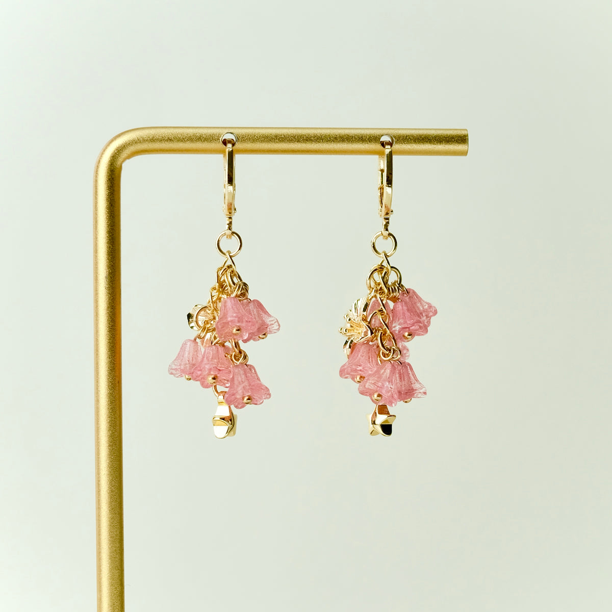 Multicolor Czech glass bouquet earrings