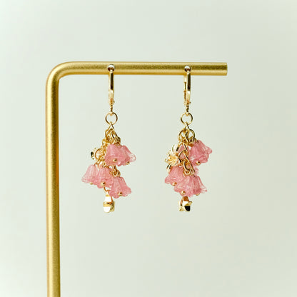 Multicolor Czech glass bouquet earrings
