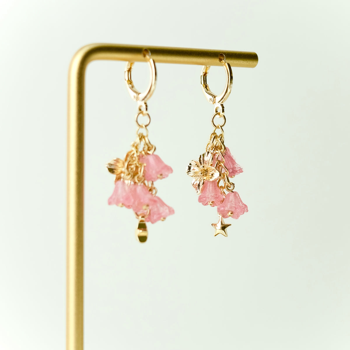 Multicolor Czech glass bouquet earrings