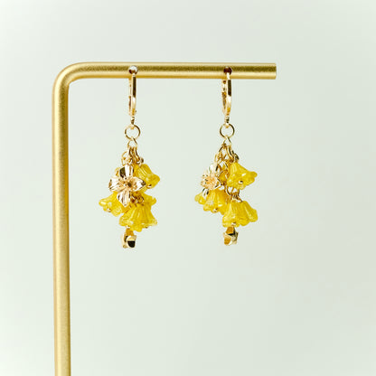 Multicolor Czech glass bouquet earrings