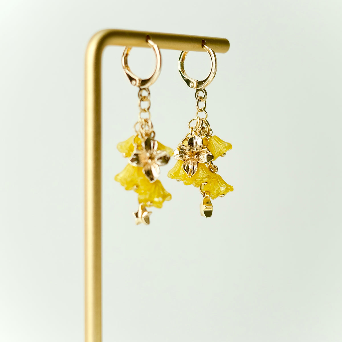 Multicolor Czech glass bouquet earrings