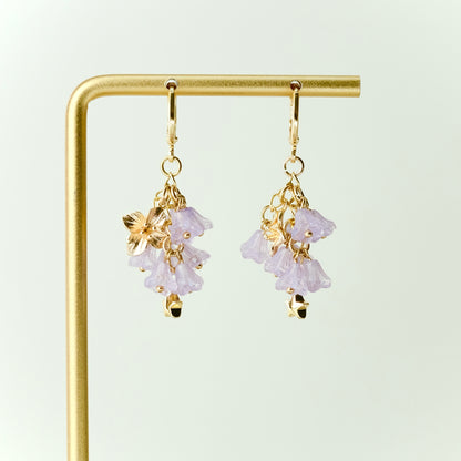 Multicolor Czech glass bouquet earrings