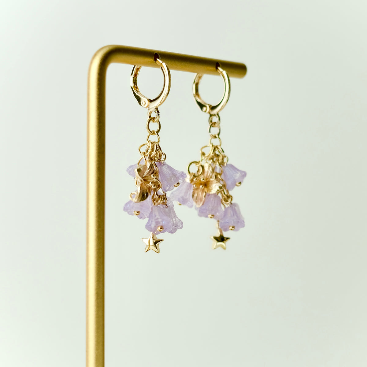 Multicolor Czech glass bouquet earrings