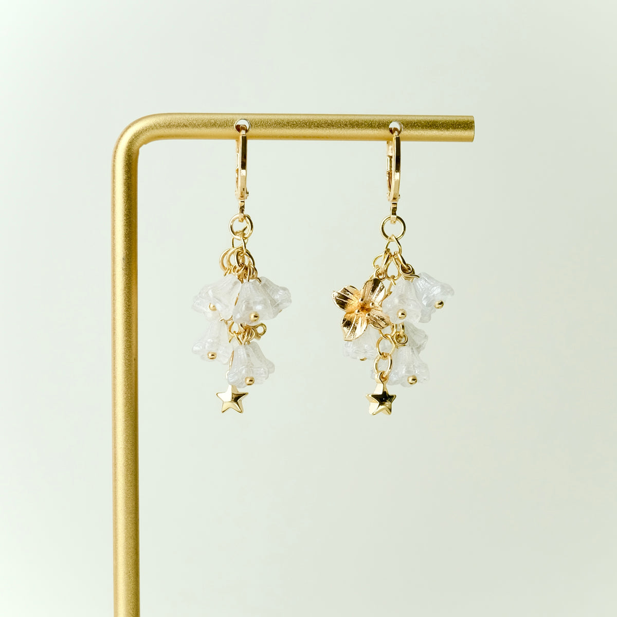 Multicolor Czech glass bouquet earrings
