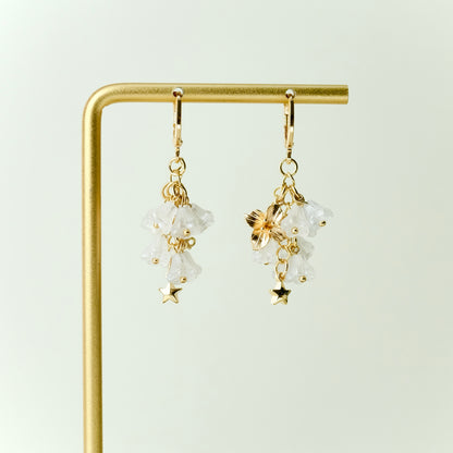 Multicolor Czech glass bouquet earrings