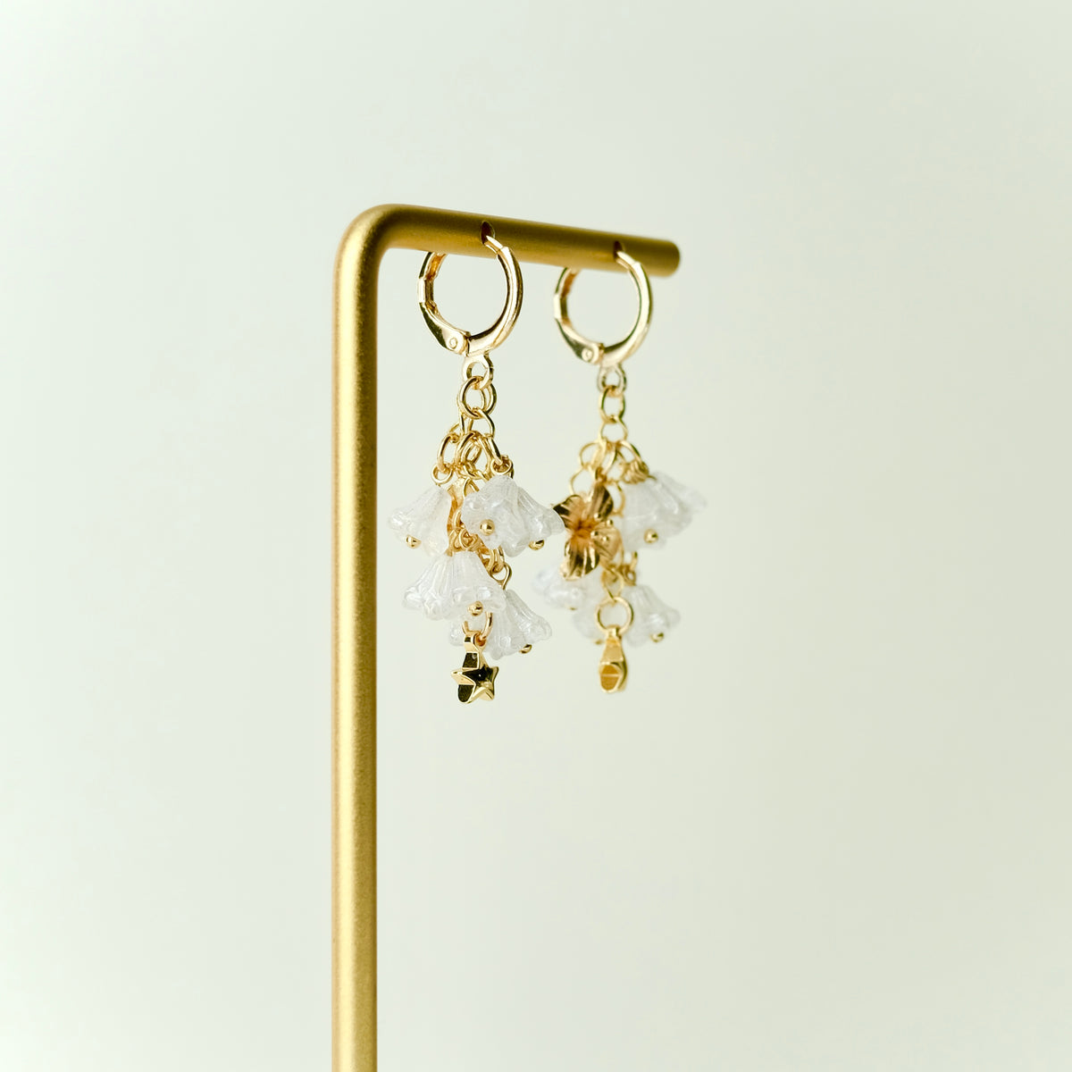 Multicolor Czech glass bouquet earrings