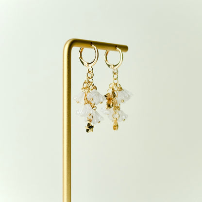 Multicolor Czech glass bouquet earrings