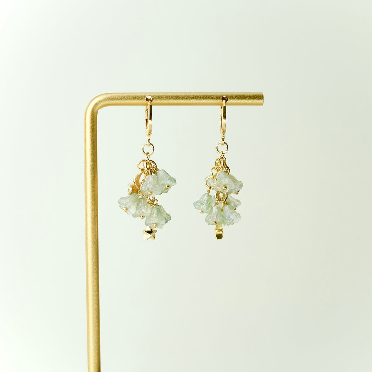 Multicolor Czech glass bouquet earrings