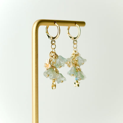 Multicolor Czech glass bouquet earrings