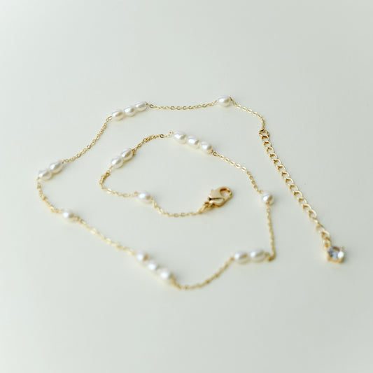 Freshwater pearl wrapped necklace