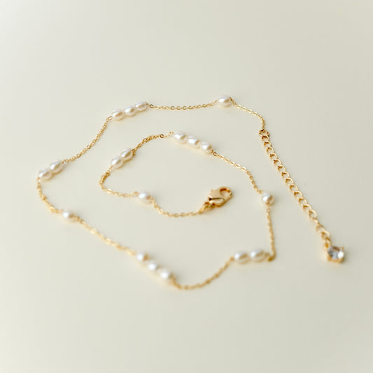 Freshwater pearl wrapped necklace