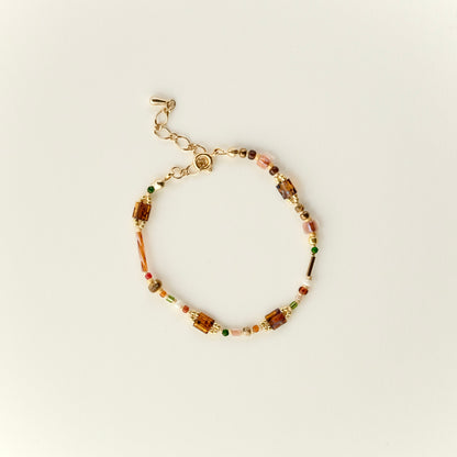 Gold double-strand braided bracelet