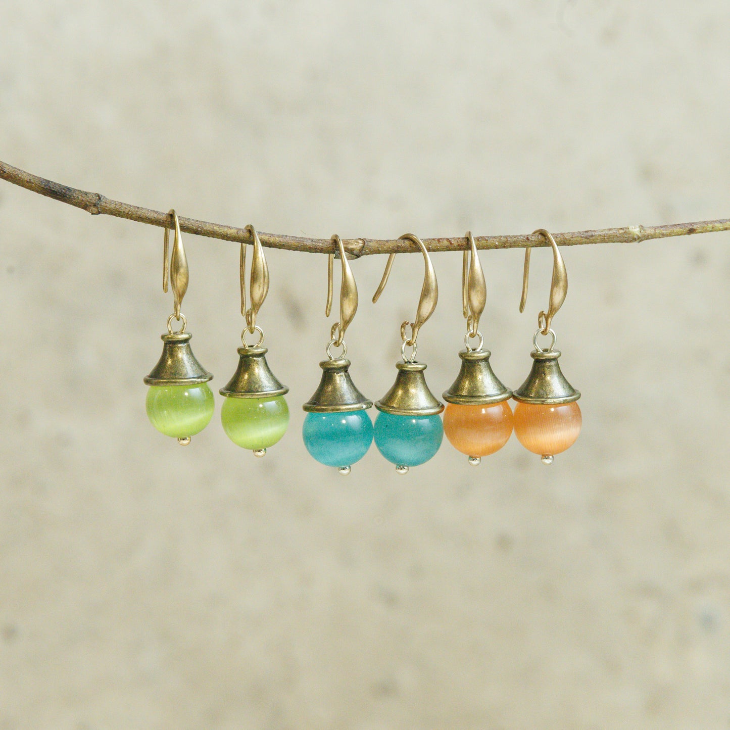 Handmade Chrysoberyl Lantern Earrings