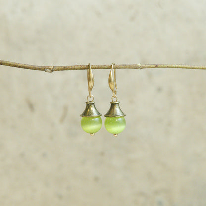 Handmade Chrysoberyl Lantern Earrings