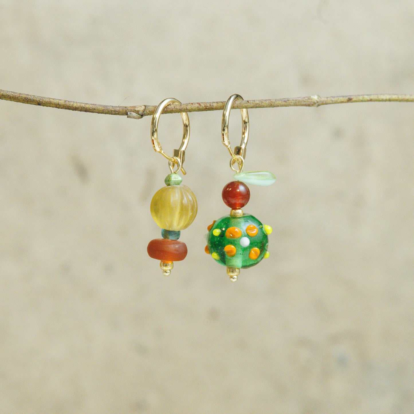 Handmade Nepalese Glass Bead Earrings