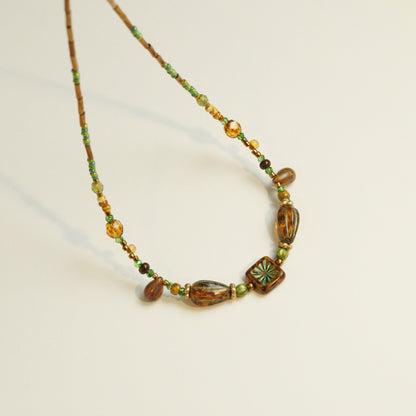 Handmade Antique Czech Glass Beaded Necklace