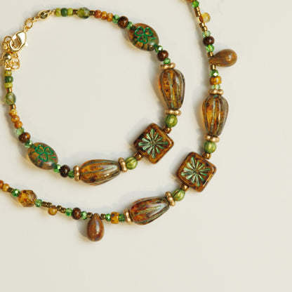 Handmade Antique Czech Glass Beaded Necklace