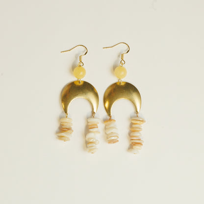 Handmade Brass Moon Earrings