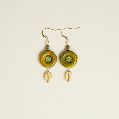 Handmade Bagel Czech Glass Bead Earrings