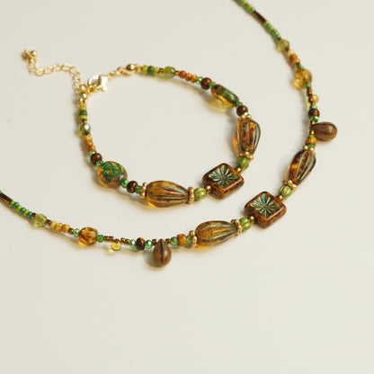 Handmade Antique Czech Glass Beaded Necklace